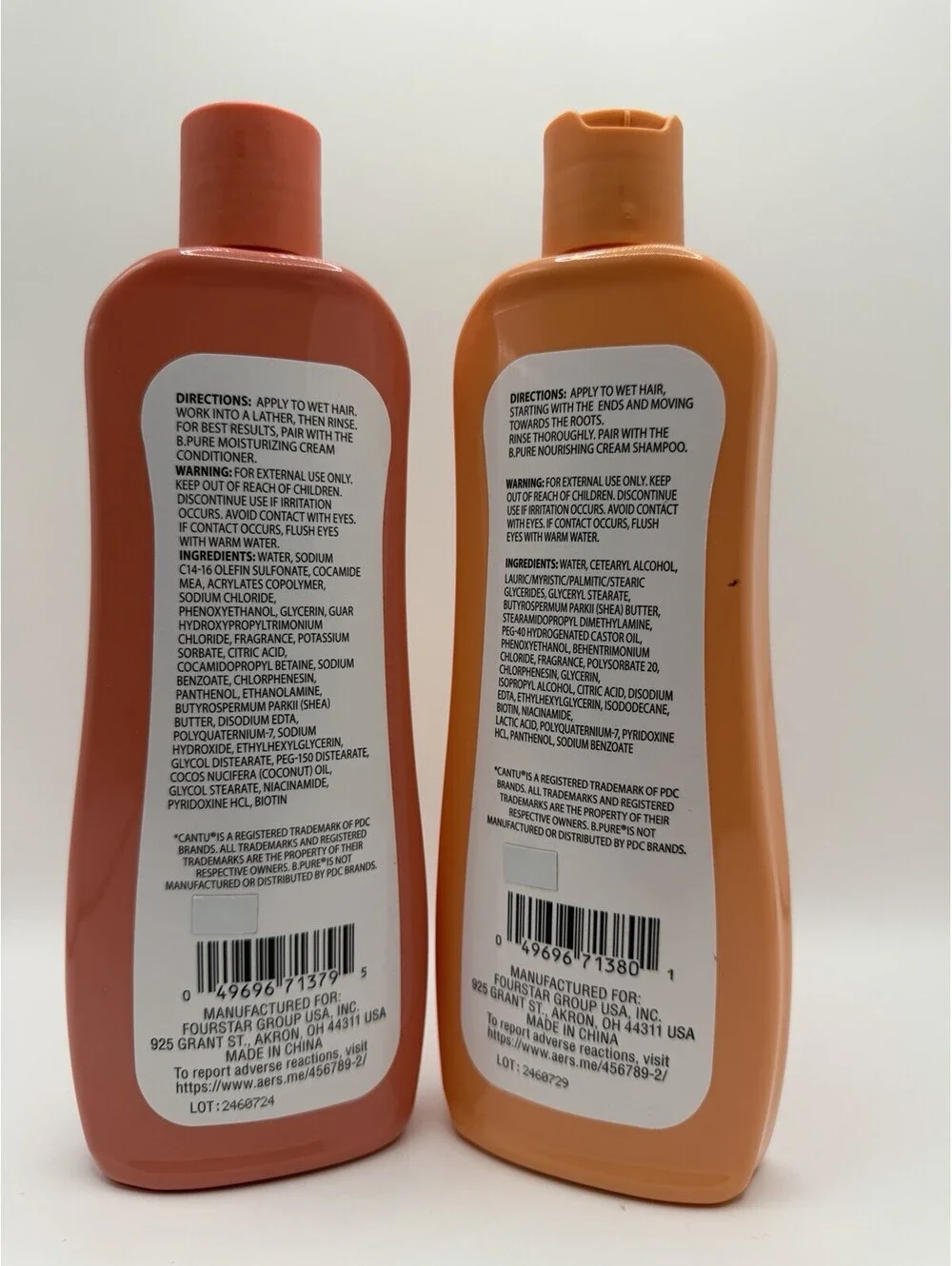 B.Pure Shea Butter Moisturizing Cream Shampoo & Conditioner Set 13.5 oz Each
